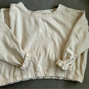 Anthropologie Cropped Cream Sweater